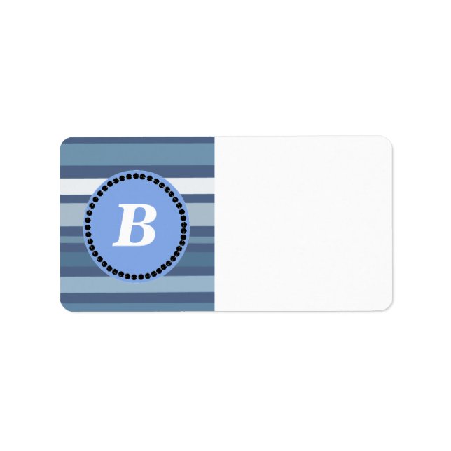 Etiqueta Bandas Azuis com Monograma (Frente)