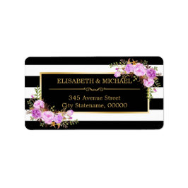 Etiqueta Bandas brancas Douradas Florais Púrpuras e Clássic