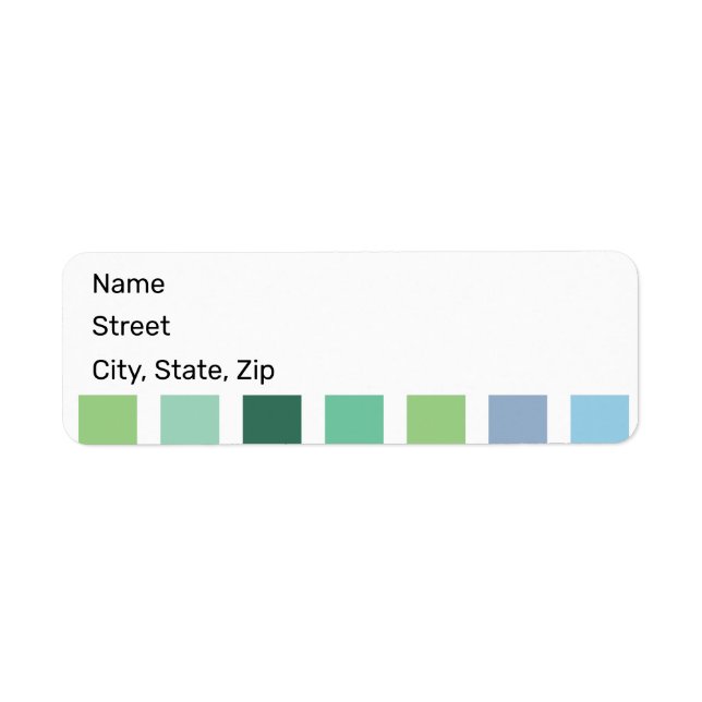 Etiqueta Bandas verdes e azuis (Frente)