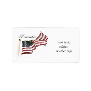 Etiqueta Bandeira Americana com Cruzes - Lembre-Se Do Desap