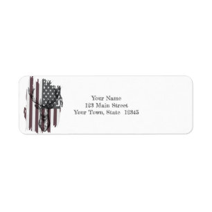Etiqueta Bandeira Americana com Veer
