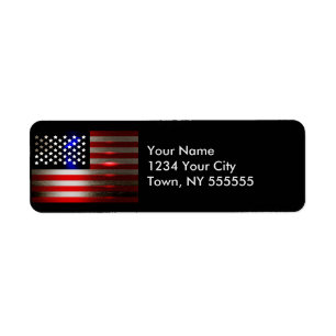 Etiqueta Bandeira americana cortada laser 2 do de ponta