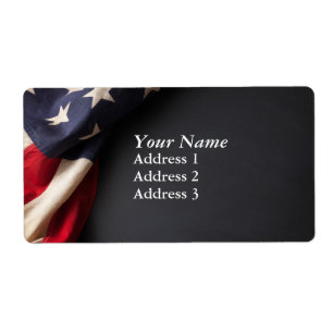 Etiqueta Bandeira americana do vintage no quadro