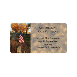 Etiqueta Bandeira Americana no Marcador de Grave Histórico