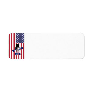 Etiqueta Bandeira Americana Patriótica
