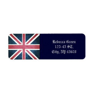 Etiqueta Bandeira britânica do jaque de união de Reino
