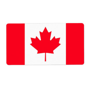 Etiqueta Bandeira canadense. CANADÁ. Envio
