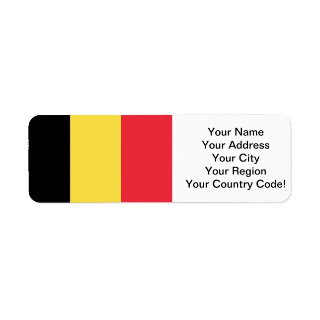 Etiqueta Bandeira da Bélgica (Frente)