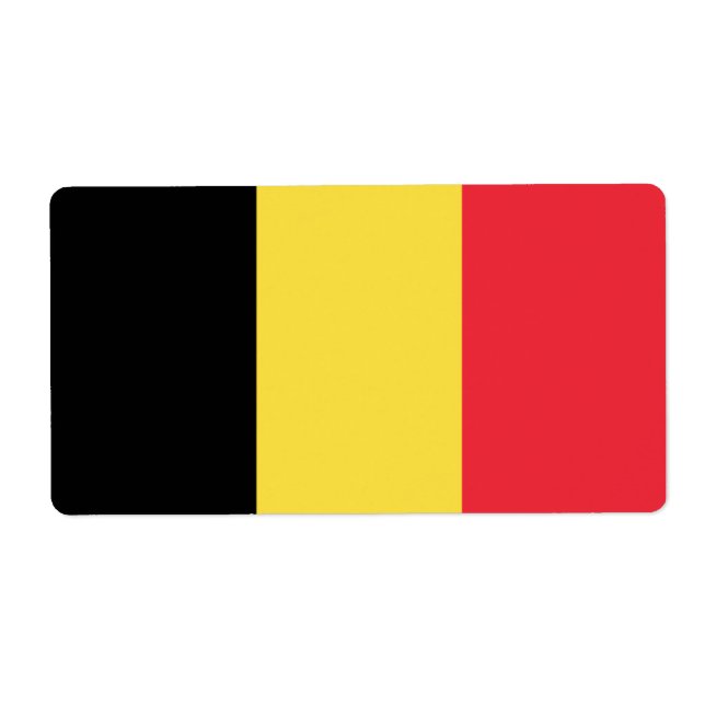 Etiqueta Bandeira da Bélgica (Frente)