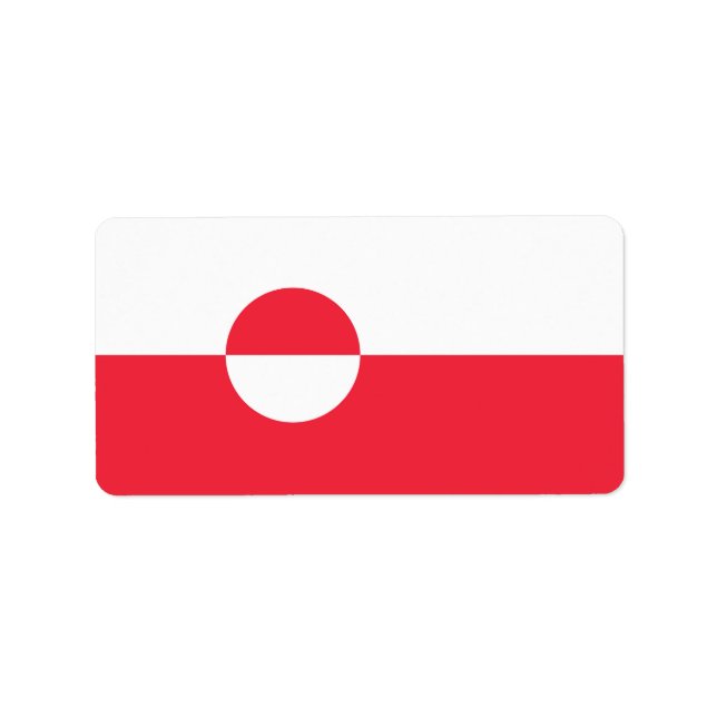 Etiqueta Bandeira da Gronelândia (Frente)