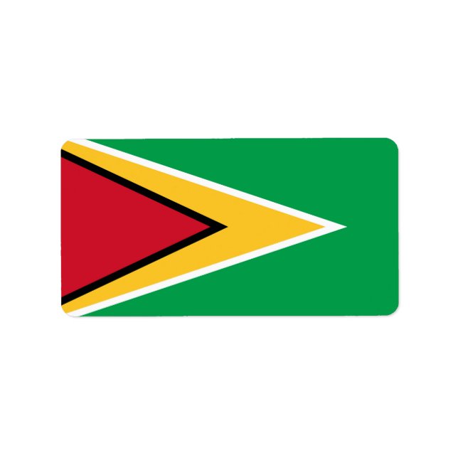 Etiqueta bandeira da Guiana (Frente)