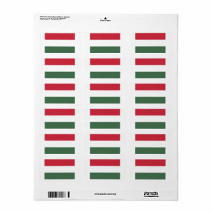 Etiqueta Bandeira da Hungria recortada personalizada