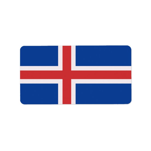Etiqueta Bandeira da Islândia (Frente)