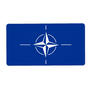 Etiqueta bandeira da nato do Atlântico Norte Organização do