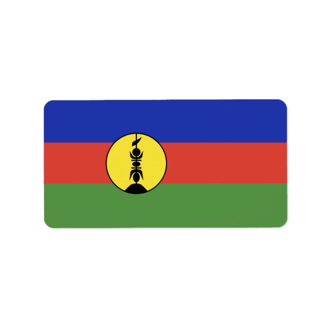 Etiqueta Bandeira da Nova Caledónia (Frente)