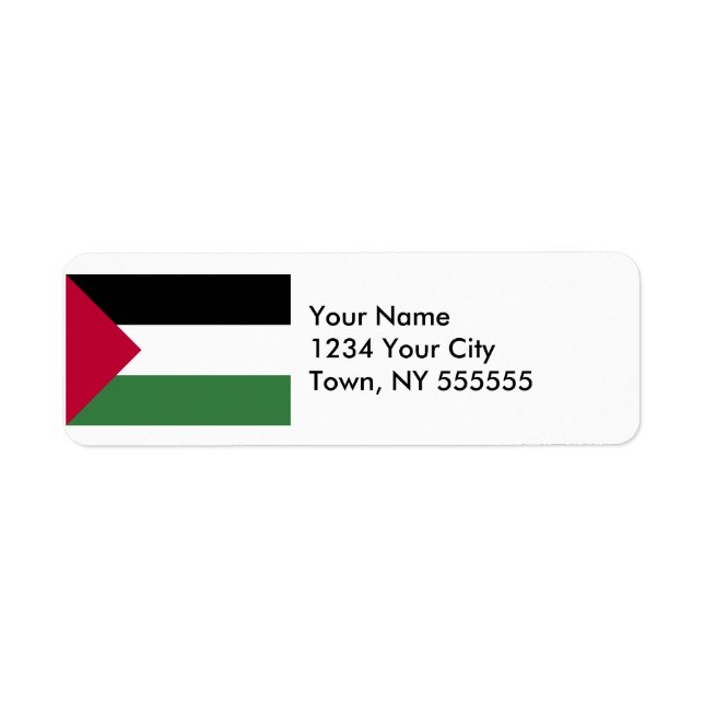 Etiqueta Bandeira da Palestina (Frente)
