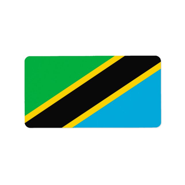 Etiqueta Bandeira da Tanzânia (Frente)