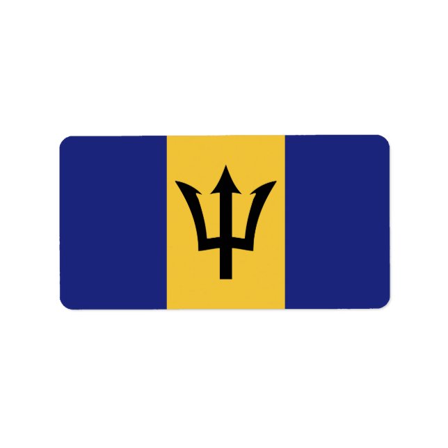 Etiqueta bandeira de Barbados (Frente)
