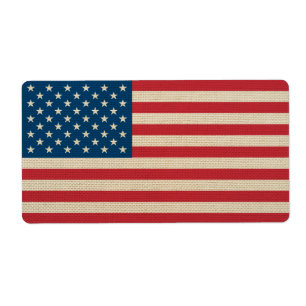 Etiqueta Bandeira de burlap nos EUA