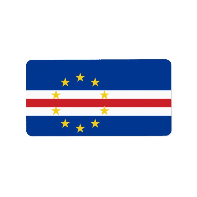 Etiqueta Bandeira de Cabo Verde (Frente)
