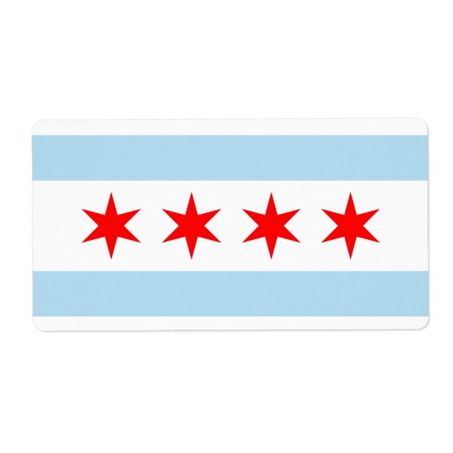 Etiqueta Bandeira de Chicago (Frente)