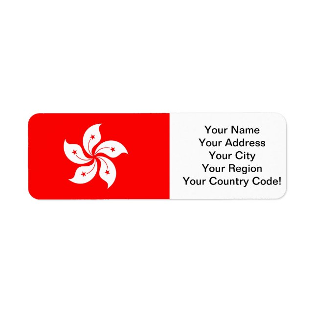Etiqueta Bandeira de Hong Kong (Frente)