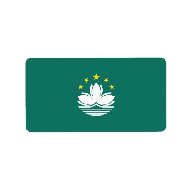 Etiqueta Bandeira de Macau (Frente)