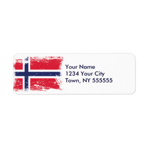 Etiqueta Bandeira de Noruega do Grunge