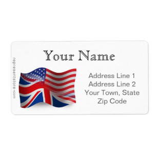 Etiqueta Bandeira de ondulação Britânico-Americana