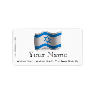 Etiqueta Bandeira de ondulação de Israel