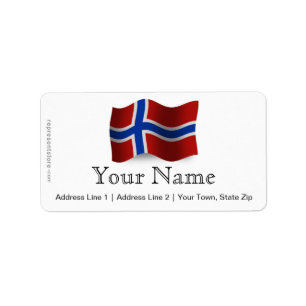 Etiqueta Bandeira de ondulação de Noruega