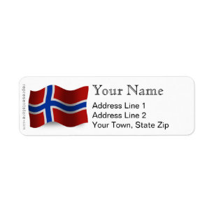 Etiqueta Bandeira de ondulação de Noruega