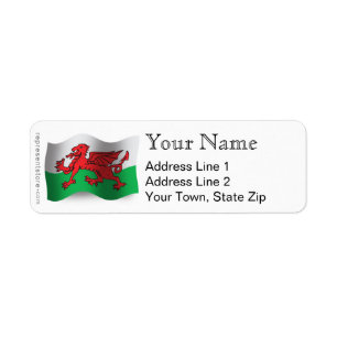 Etiqueta Bandeira de ondulação de Wales