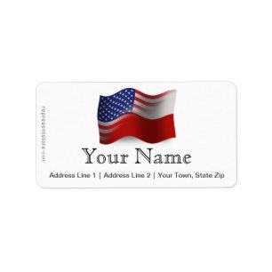 Etiqueta Bandeira de ondulação Polimento-Americana