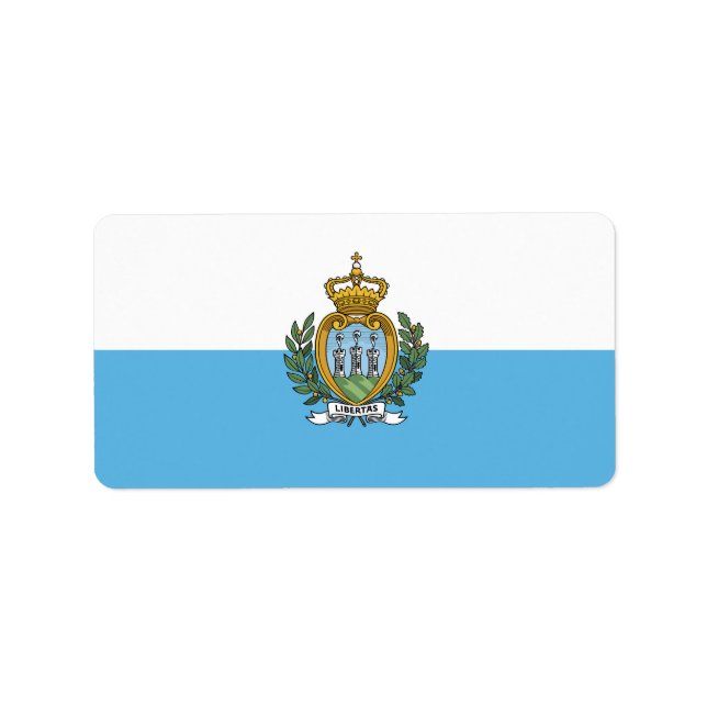 Etiqueta Bandeira de São Marino (Frente)