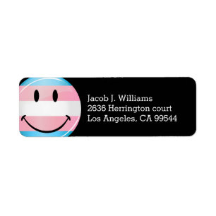 Etiqueta Bandeira de sorriso redonda do Transgender