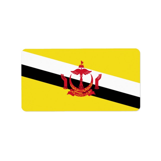 Etiqueta Bandeira do Brunei (Frente)