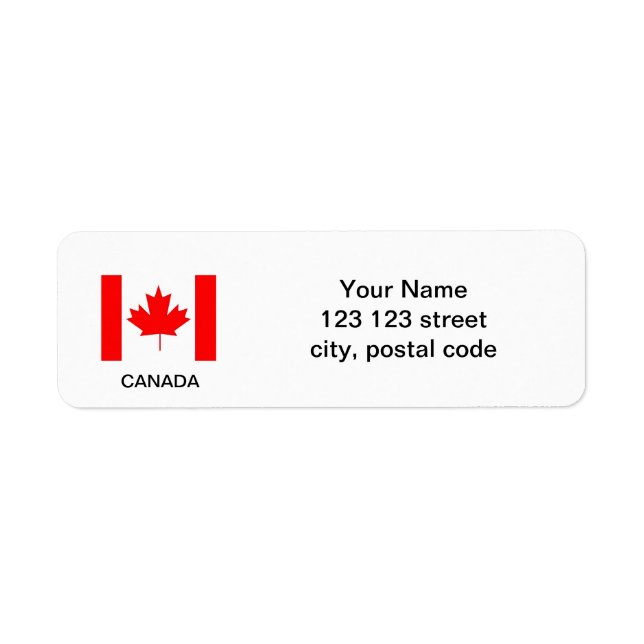 Etiqueta bandeira do Canadá, faça seus próprios rótulos de  (Frente)