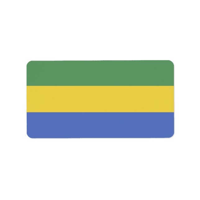 Etiqueta Bandeira do Gabão (Frente)
