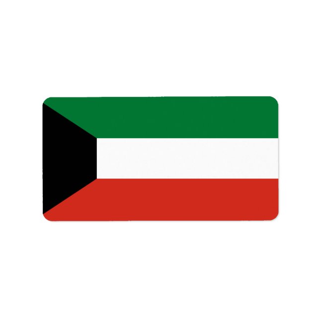 Etiqueta bandeira do Kuwait (Frente)