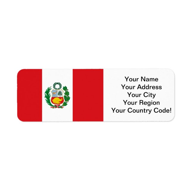 Etiqueta Bandeira do Peru (Frente)