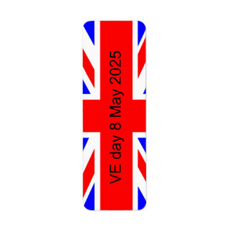 Etiqueta Bandeira do Reino Unido VE dia 2025