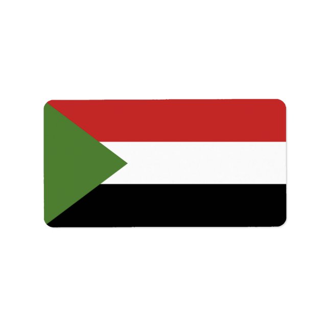 Etiqueta Bandeira do Sudão (Frente)