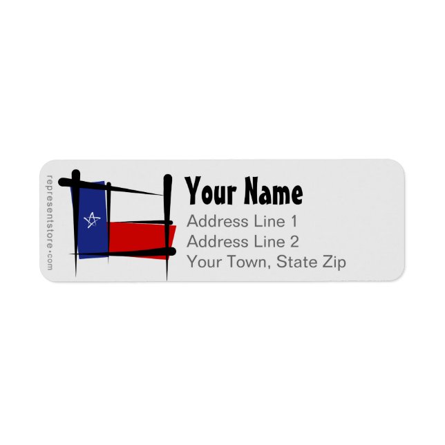 Etiqueta Bandeira do Texas Brush (Frente)