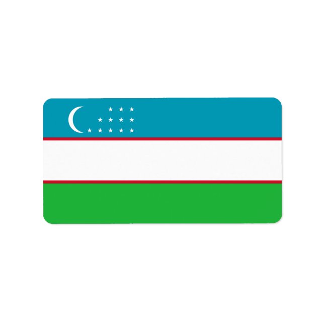 Etiqueta bandeira do Usbequistão (Frente)