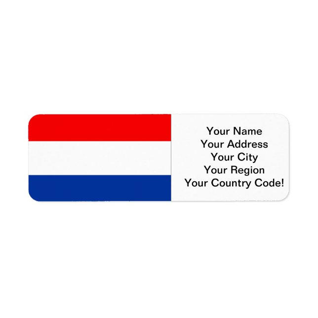 Etiqueta Bandeira Holandesa (Frente)