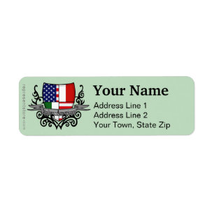 Etiqueta Bandeira Italiano-Americana do protetor