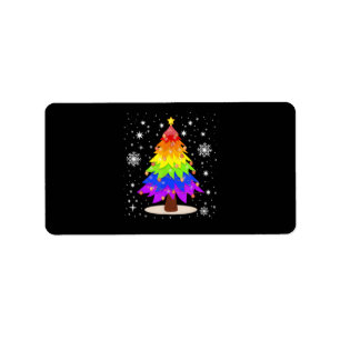 Etiqueta Bandeira LGBT Árvore de Natal Feliz Natal Gay LGBT