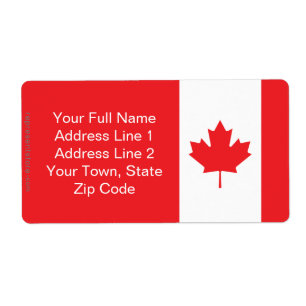 Etiqueta Bandeira lisa de Canadá