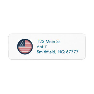Etiqueta Bandeira Patriótica Americana 